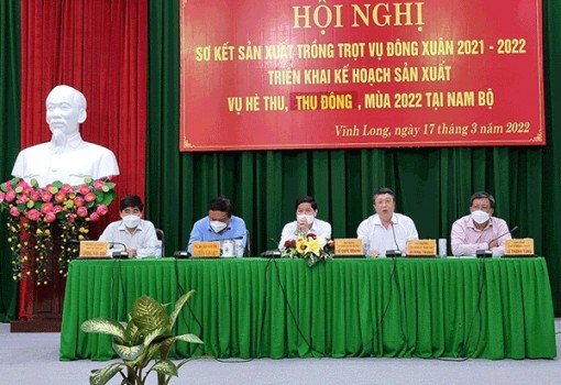 Triển khai sản xuất vụ hè thu, thu đông, vụ mùa năm 2022 tại Nam Bộ