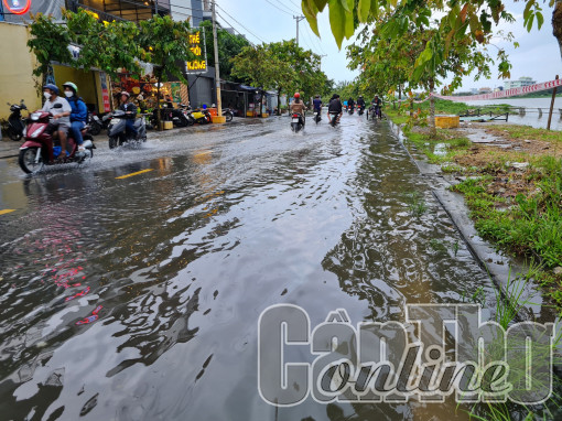 Triều cường lên cao, gây ngập nghẹt nhiều nơi