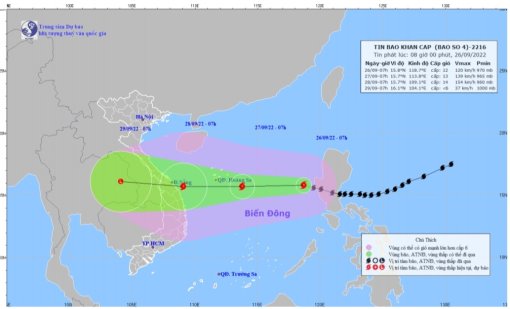 Bão số 4 xuất hiện trên Biển Đông