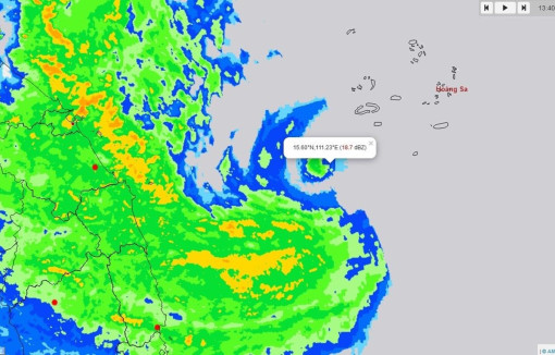Trạm radar thời tiết đã ‘bắt’ được bão, gió cực mạnh