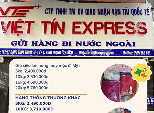 Tham khảo ngay chi phí gửi hàng đi Mỹ tại Việt Tín Express
