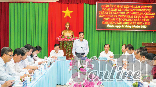 Quy chế làm việc của cấp ủy phải bảo đảm vai trò lãnh đạo của Đảng trên tất cả các lĩnh vực