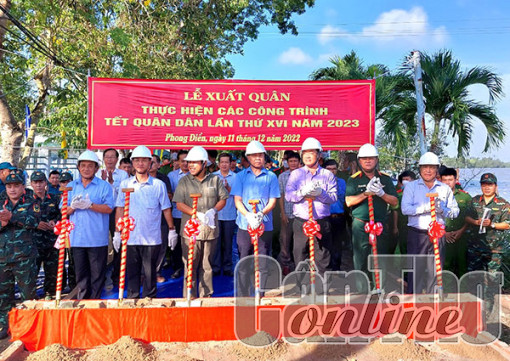 Xuất quân thực hiện các công trình Tết Quân Dân năm 2023