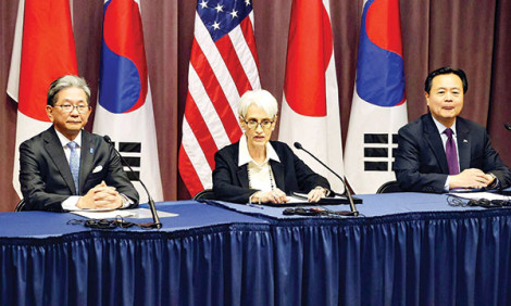 Mỹ, Nhật, Hàn tăng cường quan hệ an ninh