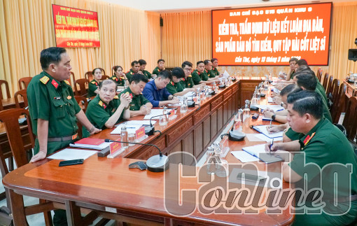 Kiểm tra công tác kết luận địa bàn lập bản đồ tìm kiếm, quy tập hài cốt liệt sĩ tại TP Cần Thơ