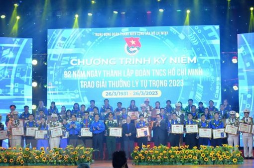 Trao Giải thưởng Lý Tự Trọng tặng 100 cán bộ Đoàn xuất sắc toàn quốc