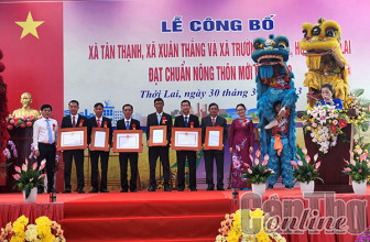 Thới Lai ra mắt 3 xã nông thôn mới nâng cao