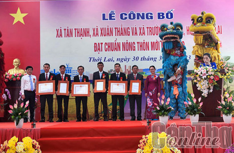 Thới Lai ra mắt 3 xã nông thôn mới nâng cao