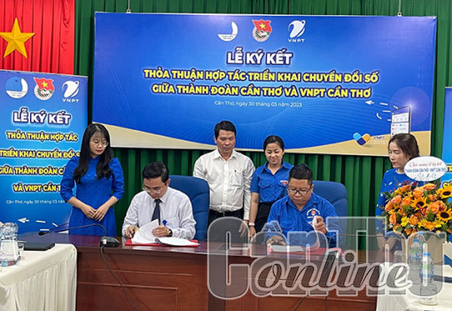 Ký kết thỏa thuận hợp tác chuyển đổi số giữa Thành đoàn Cần Thơ và VNPT Cần Thơ