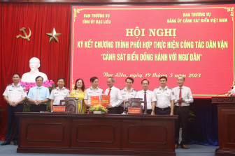 Cảnh sát biển Việt Nam và tỉnh Bạc Liêu Ký kết chương trình phối hợp