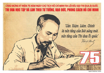 Phát hành bộ tranh cổ động kỷ niệm 75 năm Ngày Chủ tịch Hồ Chí Minh ra Lời kêu gọi thi đua ái quốc