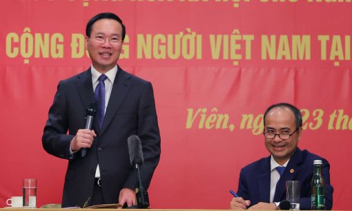 Chủ tịch nước Võ Văn Thưởng gặp gỡ kiều bào Việt Nam tại Áo và châu Âu