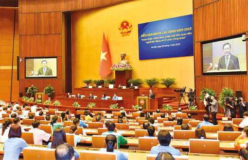 Chủ tịch Quốc hội Vương Đình Huệ chủ trì Diễn đàn Người lao động năm 2023