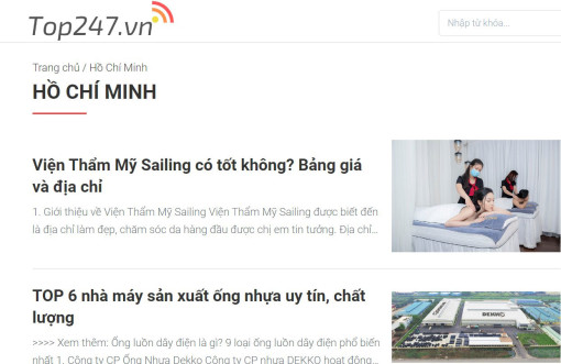 Top247 - Trang web đánh giá, xếp hạng đa lĩnh vực tại TPHCM