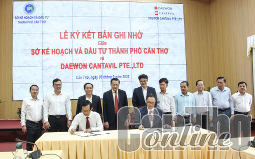 Sở Kế hoạch và Đầu tư TP Cần Thơ ký kết bản ghi nhớ với Tập đoàn Daewon Cantavil Pte.,Ltd