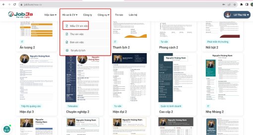 Tự tay thiết kế CV online đẹp bằng 3 bước đơn giản trên Job3s