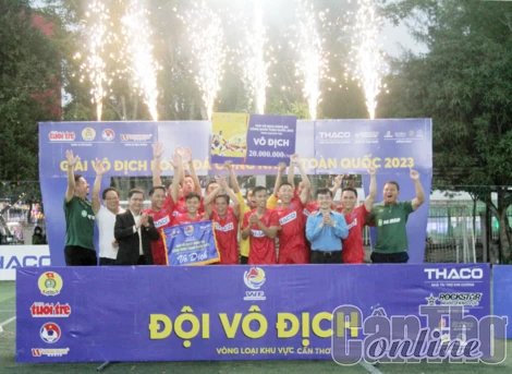 Công đoàn Kiên Giang vô địch Giải Bóng đá công nhân toàn quốc 2023 khu vực 8