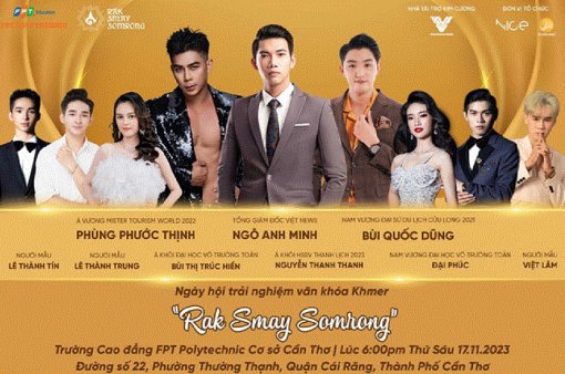 Dàn người mẫu xuất hiện trong ngày hội trải nghiệm văn hóa Khmer “Răk Smay Somrong” đêm 17 -11 tại Cần Thơ