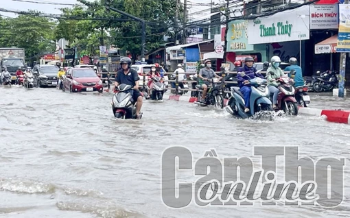 Triều cường lên cao đạt mức 2,11m, vượt báo động III