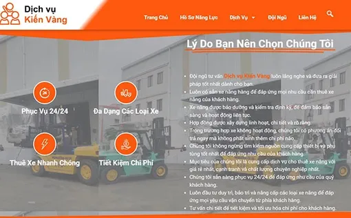Công ty Dịch vụ Kiến Vàng chuyên cho thuê xe nâng tại TP Hồ Chí Minh
