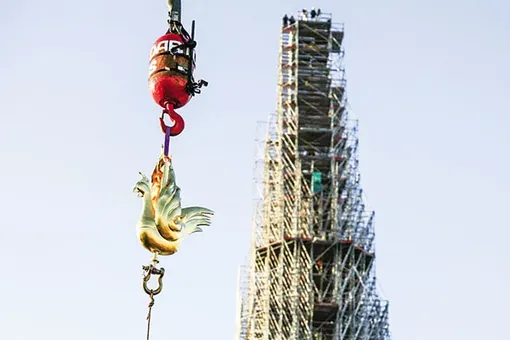 Tượng gà trống trở lại đỉnh tháp chuông Nhà thờ Ðức Bà Paris