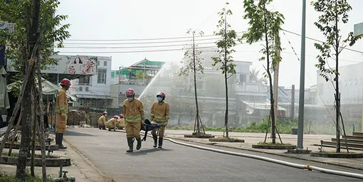 Trường Cao đẳng Nghề Cần Thơ thực tập phương án chữa cháy và cứu nạn, cứu hộ