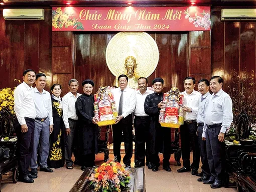 Ban Trị sự Trung ương Giáo hội Phật giáo Hòa Hảo chúc Tết lãnh đạo thành phố