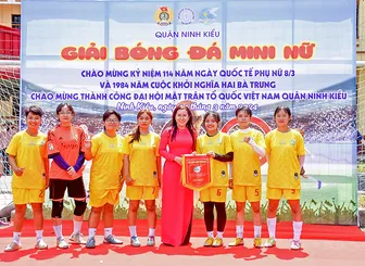 Phường Thới Bình xuất sắc giành giải Nhất giải bóng đá nữ quận Ninh Kiều