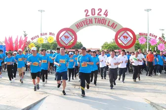 240 VĐV tham gia Giải Việt dã huyện Thới Lai năm 2024