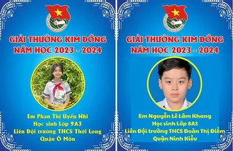 Hai học sinh TP Cần Thơ đạt Giải thưởng Kim Đồng