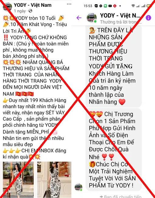 Cảnh giác các chiêu thức lừa đảo mạo danh nhãn hàng YODY