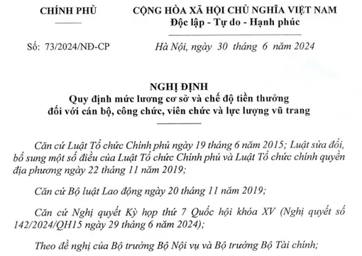 Từ ngày 1-7-2024, tăng lương cơ sở lên mức 2,34 triệu đồng/tháng