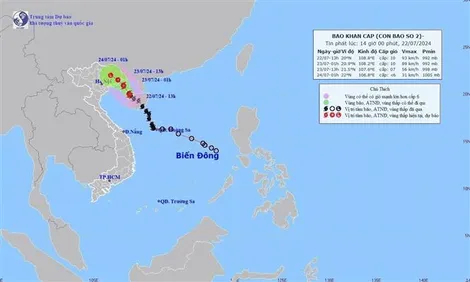 Bão số 2 đổ bộ trực tiếp vào khu vực vịnh Bắc Bộ