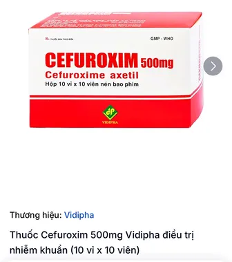 Cảnh báo thuốc giả Cefuroxim 500mg