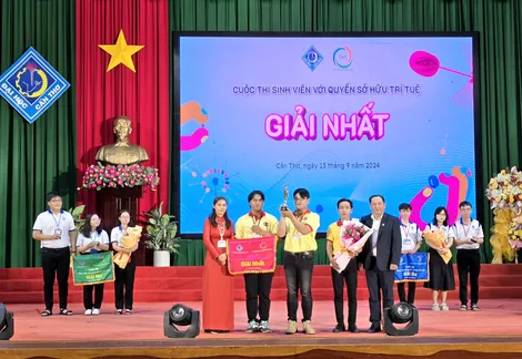 Đội Trường Đại học Nam Cần Thơ đoạt giải nhất cuộc thi sinh viên với quyền sở hữu trí tuệ