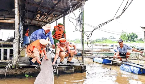 Lực lượng cảnh sát giao thông Công an TP Cần Thơ chủ động ứng phó bão Trà Mi