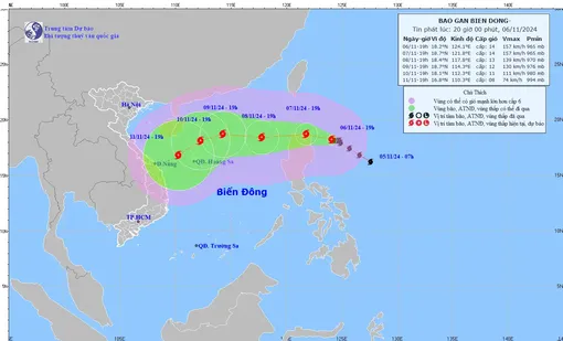 Xuất hiện bão gần Biển Ðông có tên quốc tế là YINXING