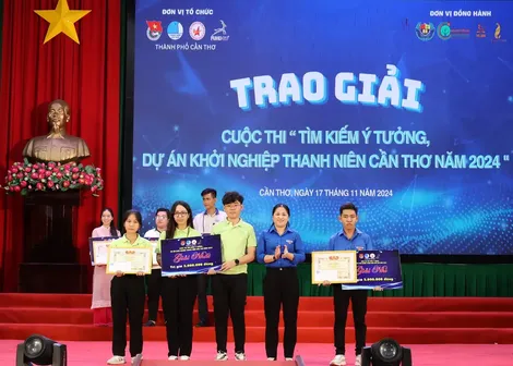 Trao giải cuộc thi “Tìm kiếm ý tưởng, dự án khởi nghiệp thanh niên Cần Thơ”