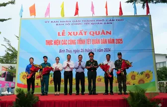 Xuất quân thực hiện các công trình Tết Quân Dân năm 2025