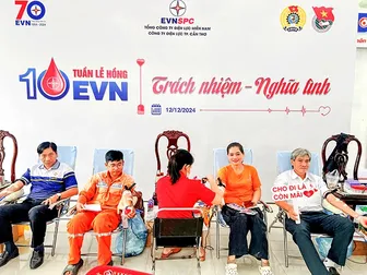 Trên 200 người hiến máu, hưởng ứng “Tuần lễ Hồng EVN” lần thứ X năm 2024