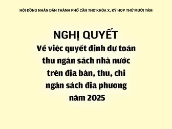 NGHỊ QUYẾT<br>Về việc quyết định dự toán thu ngân sách nhà nước trên địa bàn, thu, chi ngân sách địa phương năm 2025