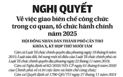 NGHỊ QUYẾT <br> Về việc giao biên chế công chức trong cơ quan, tổ chức hành chính năm 2025