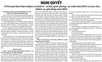 NGHỊ QUYẾT <br> Về kết quả thực hiện nhiệm vụ kinh tế - xã hội, quốc phòng - an ninh năm 2024 và mục tiêu, nhiệm vụ, giải pháp năm 2025