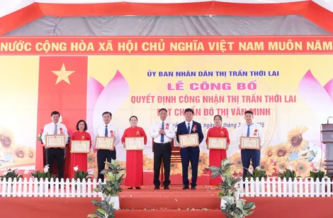 Thị trấn Thới Lai đạt chuẩn Đô thị văn minh