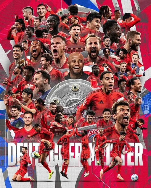 Bayern Munich vô địch Bundesliga 2024-2025 trước 2 vòng đấu