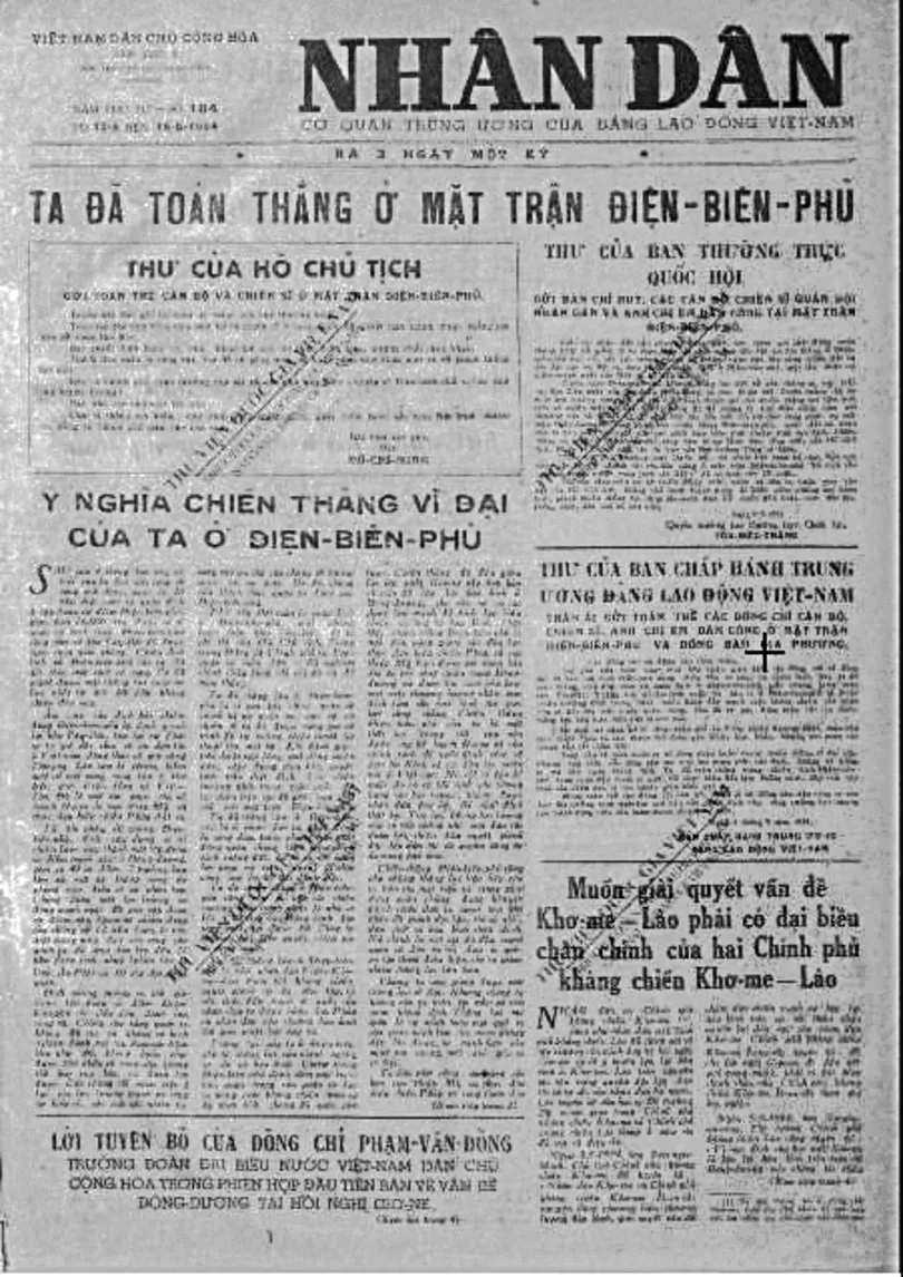 Những trang báo về Chiến thắng Điện Biên Phủ lịch sử Những trang báo về Chiến thắng Điện Biên Phủ lịch sử