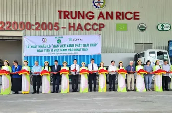 Lần đầu tiên xuất khẩu lô hàng “Gạo Việt xanh phát thải thấp” sang Nhật Bản