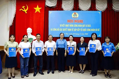 Công bố các quyết định về sắp xếp tổ chức công đoàn cơ sở