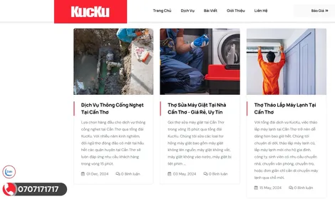 Gọi thợ thông cống nghẹt tại Cần Thơ nhanh chóng qua tổng đài dịch vụ dân dụng KucKu