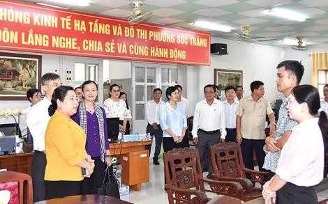Lãnh đạo thành phố khảo sát và làm việc với Đảng ủy phường Sóc Trăng